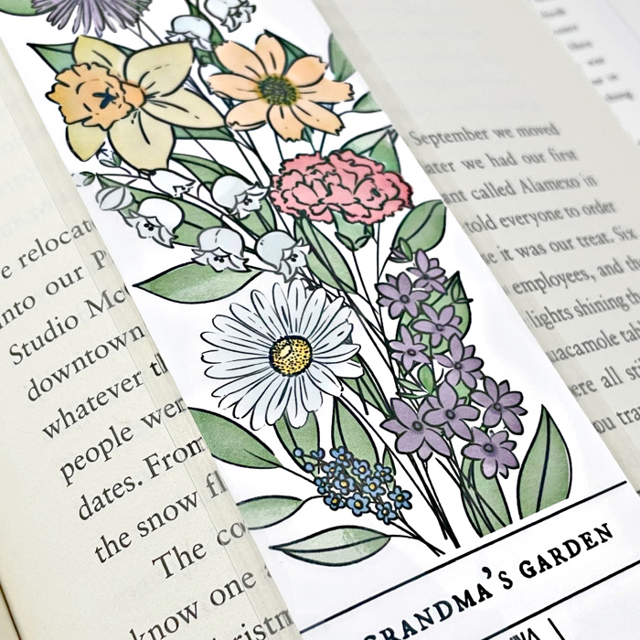 Birth Flower Bookmark Up to 8 Flowers | Laminated Page Marker