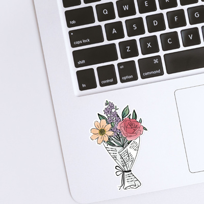 Custom Birth Flower Bouquet 4" Vinyl Sticker Decal - Up to 6 Flowers