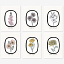  6 Birth Flower Cards 5X7" + Envelopes | Pick Your Pack