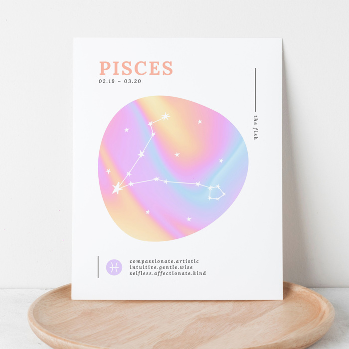 Zodiac Prints | Bright Cosmic Horoscope Unframed Art