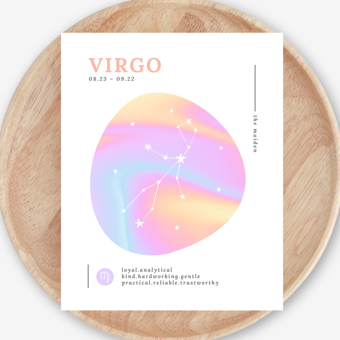 Zodiac Prints | Bright Cosmic Horoscope Unframed Art