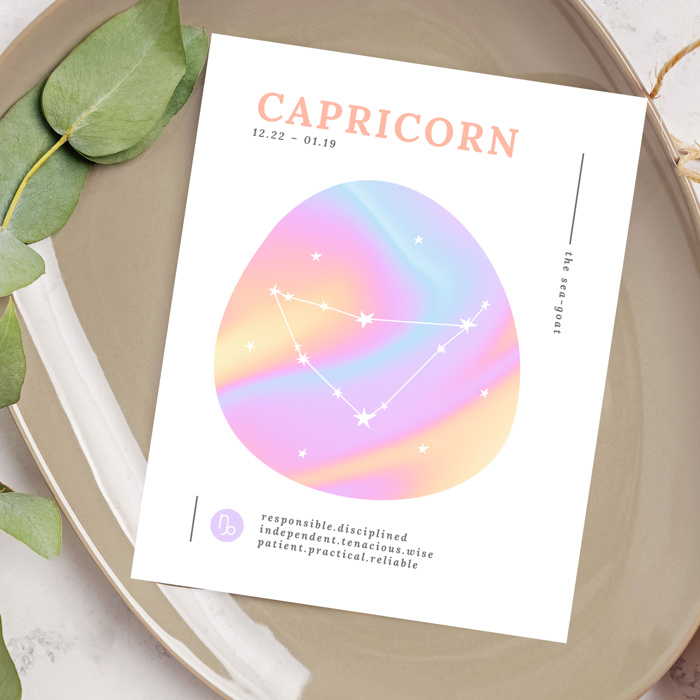 Zodiac Prints | Bright Cosmic Horoscope Unframed Art