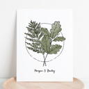  Couples Birth Tree Art Print | Unframed Wedding Anniversary Gift
