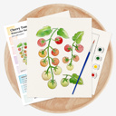  Cherry Tomato Vine Watercolor Paint Kit | All In One Art Set 