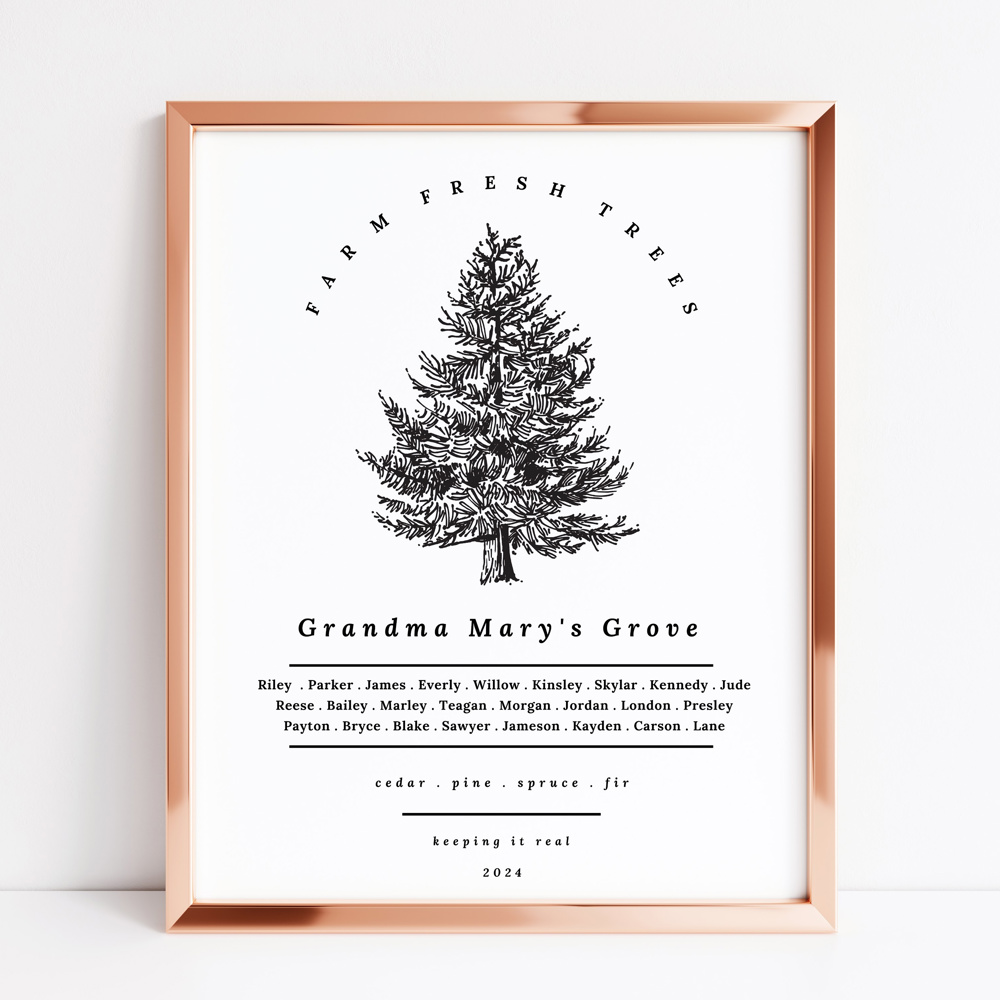 Custom Family Tree Farm Print | Up to 25 Names