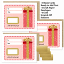  3 PK Scratch Off Christmas Holiday Gift Cards + Envelopes