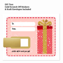  3 PK Scratch Off Christmas Holiday Gift Cards + Envelopes