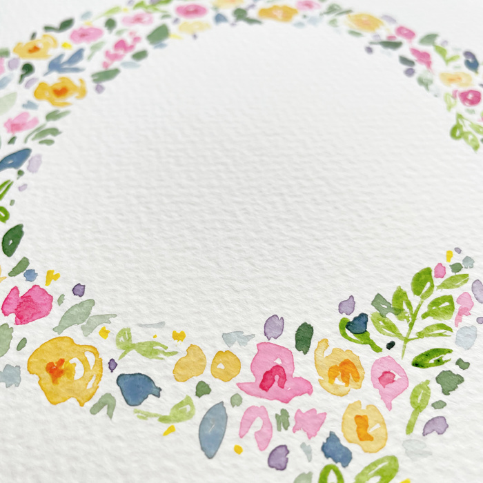 Hand Painted Wildflower Letter Art Monogram Floral Watercolor Print