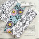  8 Pk Coloring Bookmarks + 2 Protective Vinyl Sleeves