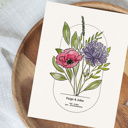  Hand Painted Couples Birth Flower Bouquet | Personalized Watercolor Wedding Gift