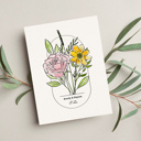  Hand Painted Couples Birth Flower Bouquet | Personalized Watercolor Wedding Gift