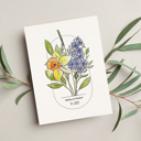  Hand Painted Couples Birth Flower Bouquet | Personalized Watercolor Wedding Gift