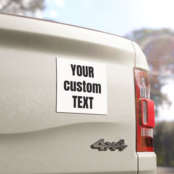 Custom Text Magnet | 5X5" All Weather Magnetic Front Door Sign or Car Magnet