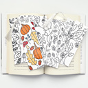  8 Pk Fall Coloring Bookmarks + 2 Protective Vinyl Sleeves with Tassels 