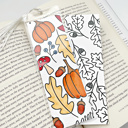  8 Pk Fall Coloring Bookmarks + 2 Protective Vinyl Sleeves with Tassels 