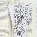  8 Pk Fall Coloring Bookmarks + 2 Protective Vinyl Sleeves with Tassels 