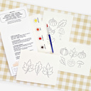  Fall Mini Watercolor Paint Kit | 3 Pre-Sketched Autumn Art Set with Paints & Brush