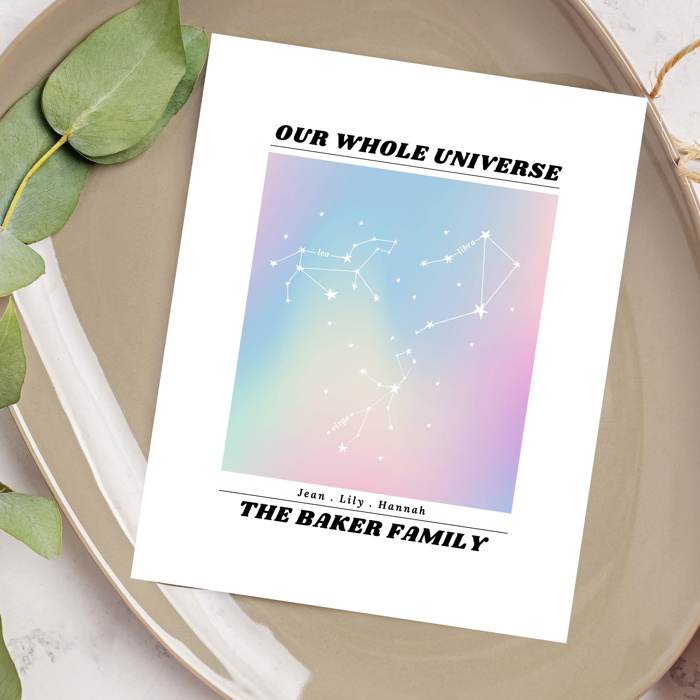 Our Whole Universe Custom Zodiac Prints | Up to 6 Names