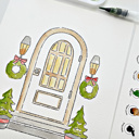  Festive Door Watercolor Paint Kit | Pre Sketched Art Kits in Bulk for Paint Party 