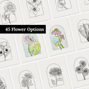  3 Pk All In One Watercolor Paint Kit | 8X10" Floral Outline 45 Options