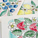  Fruit Watercolor Paint Kit | 3 Sketches, Brush & Palette