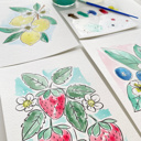  Fruit Watercolor Paint Kit | 3 Sketches, Brush & Palette