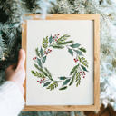  Holly Wreath Watercolor Paint Kit | Art Sets in Bulk for Paint Party