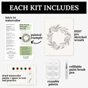  Holly Wreath Watercolor Paint Kit | Art Sets in Bulk for Paint Party
