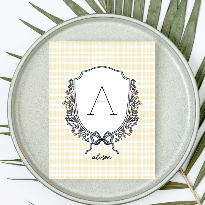 Custom Initial & Name Art Print | Personalized Monogram Wall Decor | 5 Color Options