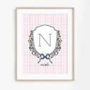  Custom Initial & Name Art Print | Personalized Monogram Wall Decor | 5 Color Options