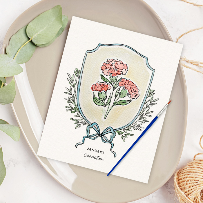 Birth Flower Watercolor Paint Kit | Just Add Water 