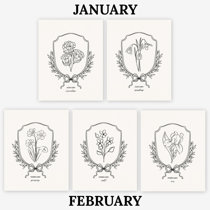 Birth Flower Watercolor Paint Kit | Just Add Water 