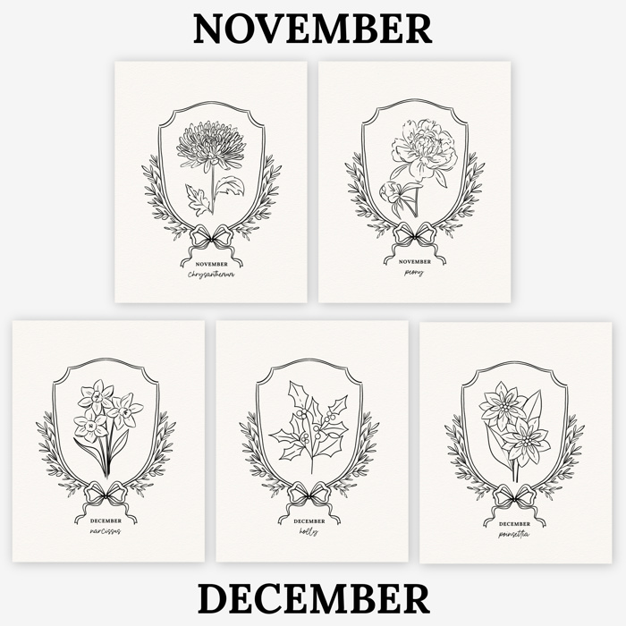 Birth Flower Watercolor Paint Kit | Just Add Water 