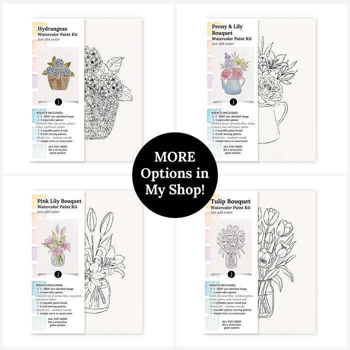 Basket of Lilacs Watercolor Paint Kit | All In One Art Set