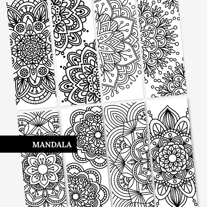 8 Pk Coloring Bookmarks + 2 Protective Vinyl Sleeves
