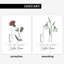  Custom Name Birth Flower Print | 27 Options