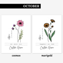  Custom Name Birth Flower Print | 27 Options