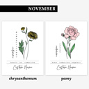  Custom Name Birth Flower Print | 27 Options