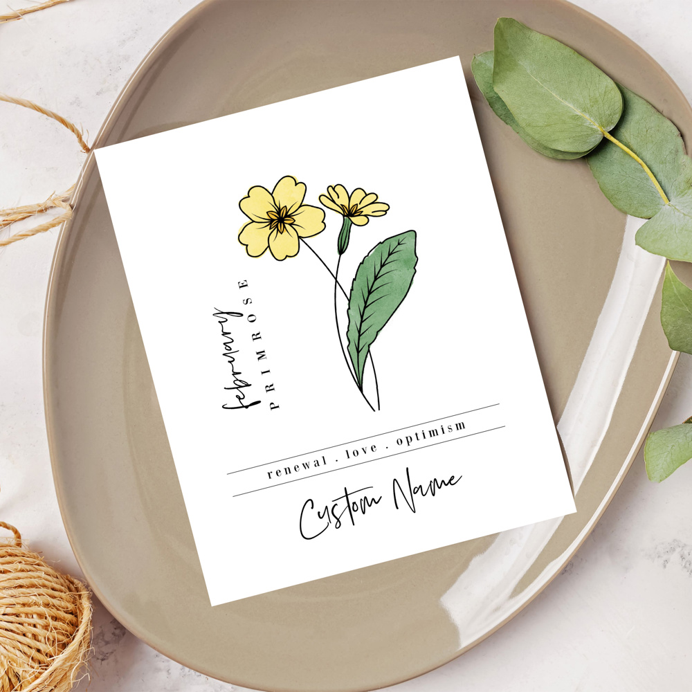 Custom Name Birth Flower Print | 27 Options