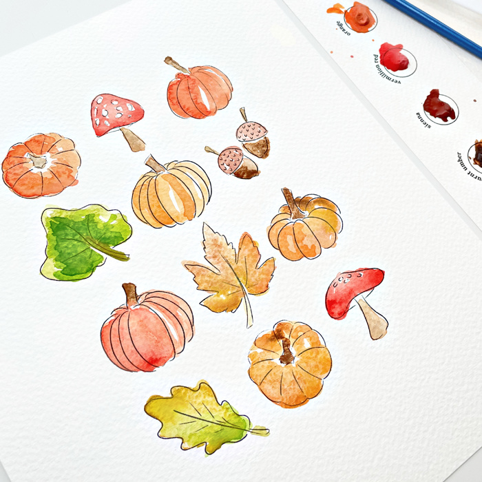 Fall Themed DIY Paint Kit | 8X10" Pre Sketched Image Brush Paints Mixing Palette, Just Add Water | Single, Couples, Group Packs for a Fun Paint Party