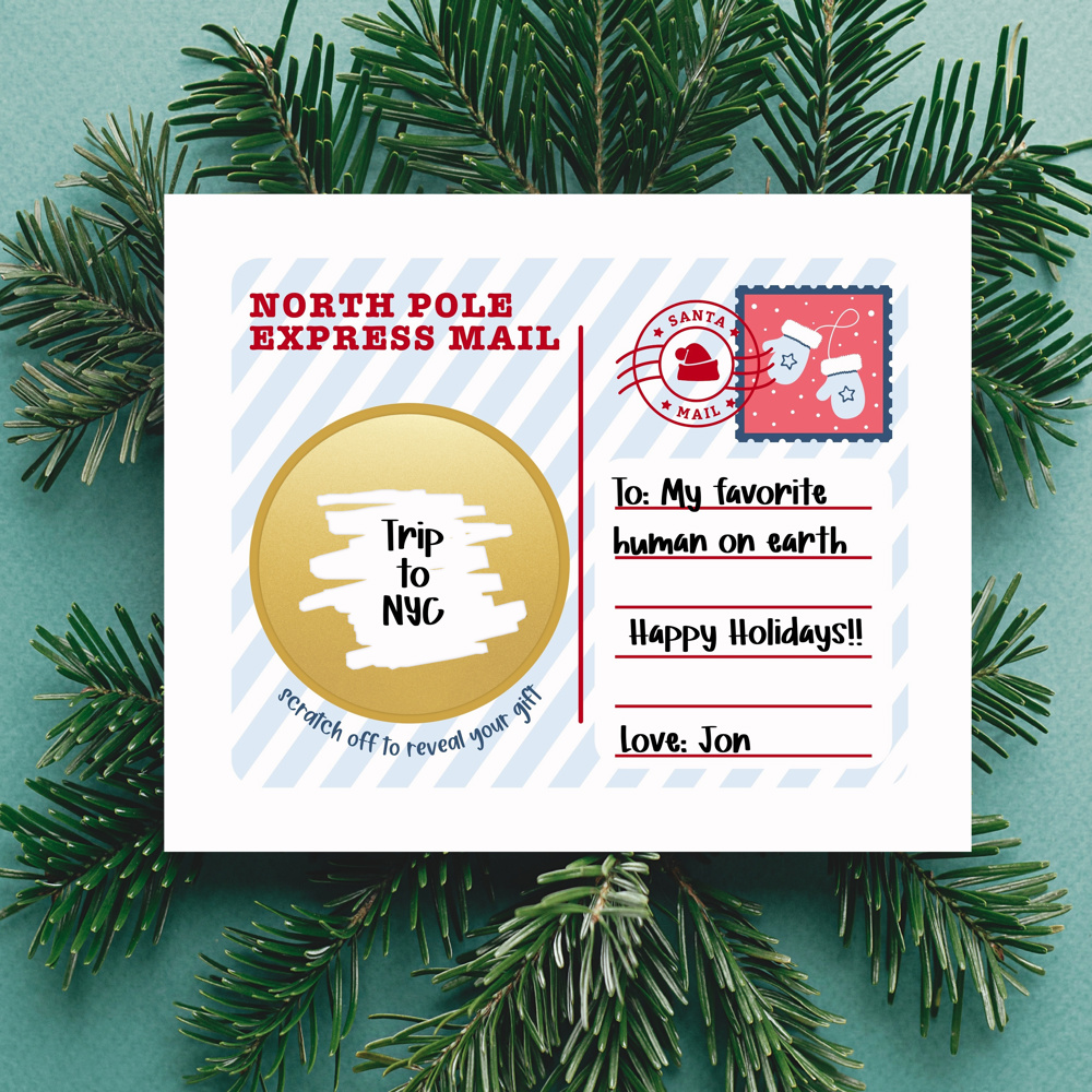 3 PK Scratch Off Holiday Gifting Note Cards + Envelopes | DIY Surprise Gift Card