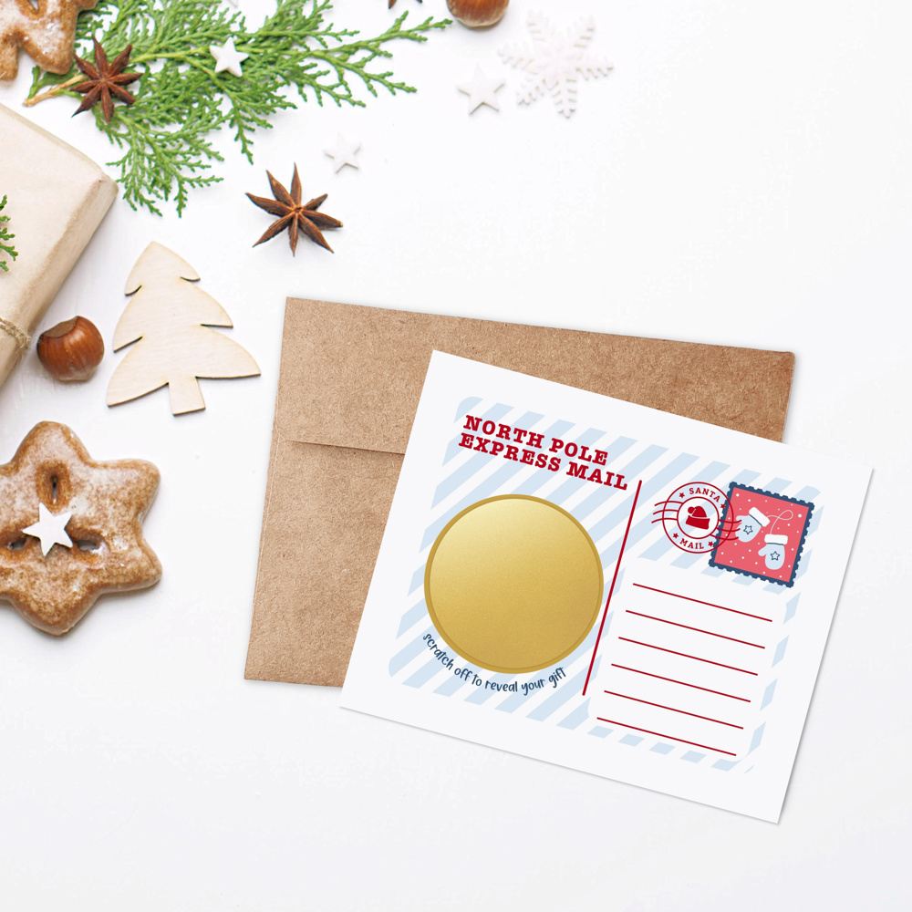 3 PK Scratch Off Holiday Gifting Note Cards + Envelopes | DIY Surprise Gift Card