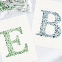  Hand Painted Wildflower Letter Art Monogram Floral Watercolor Print