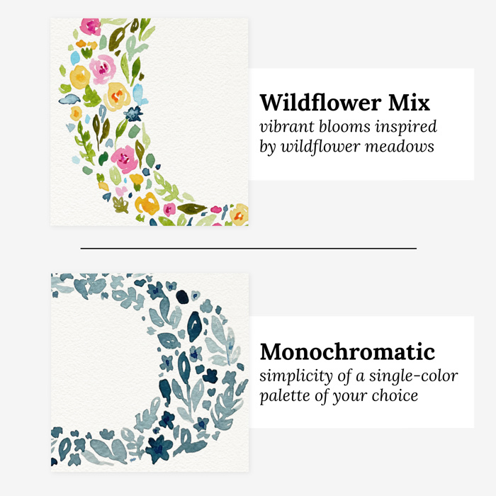 Hand Painted Wildflower Letter Art Monogram Floral Watercolor Print