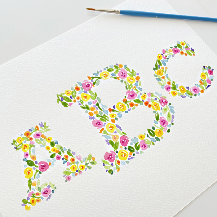 Hand Painted Monogram Floral Watercolor Art | Custom Initials Wedding Decor | Personalized Anniversary Gift