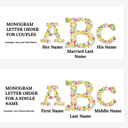  Hand Painted Monogram Floral Watercolor Art | Custom Initials Wedding Decor | Personalized Anniversary Gift