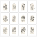  Hand Illustrated Floral Prints | 42 Flower Options