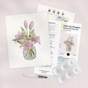  Pink Lily Bouquet Watercolor Paint Kit | Just Add Water, All In One Art Set