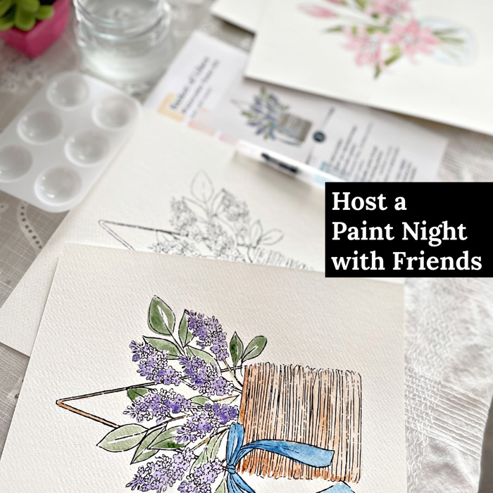 Pink Lily Bouquet Watercolor Paint Kit | Just Add Water, All In One Art Set