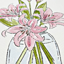  Pink Lily Bouquet Watercolor Paint Kit | Just Add Water, All In One Art Set